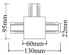 Соединитель T-образный для встраиваемого шинопровода 0.2211 02 WH Crystal Lux CLT в Москве - фото схема (миниатюра)